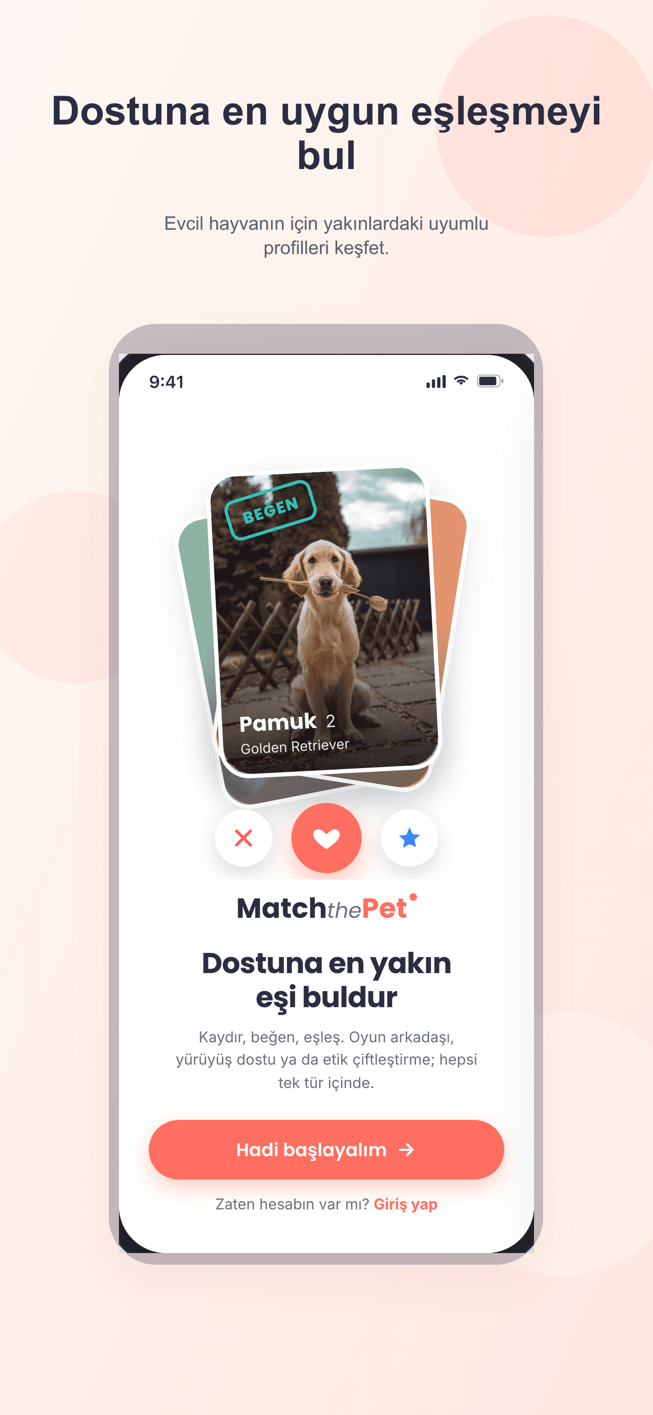MatchThePet discover screen